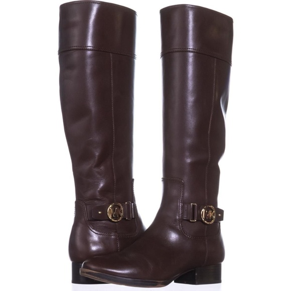 NEW Michael Kors Leather Wide Calf Knee boots - Picture 3 of 6